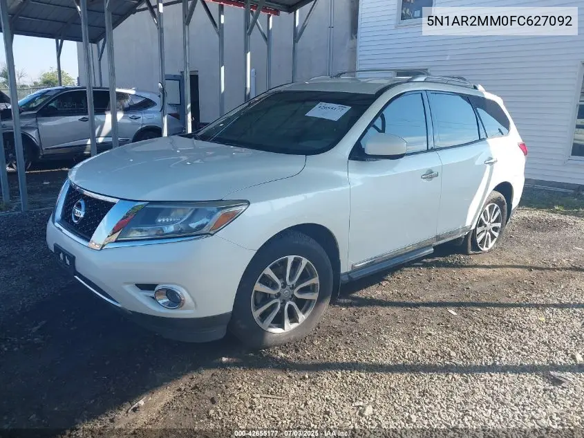 2015 Nissan Pathfinder Sl VIN: 5N1AR2MM0FC627092 Lot: 42655177