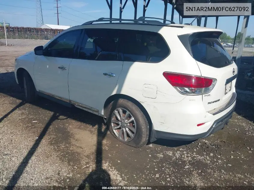 2015 Nissan Pathfinder Sl VIN: 5N1AR2MM0FC627092 Lot: 42655177