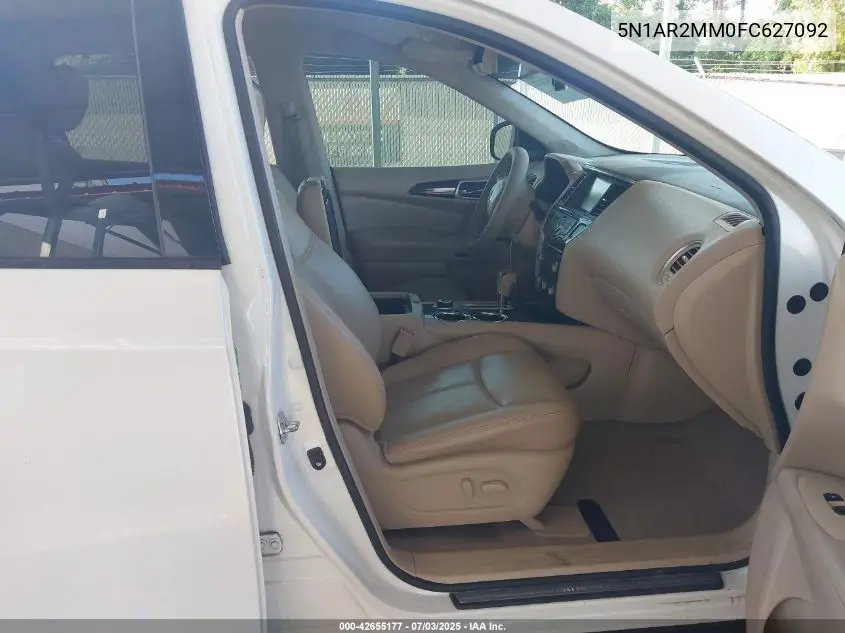 2015 Nissan Pathfinder Sl VIN: 5N1AR2MM0FC627092 Lot: 42655177