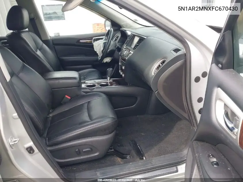 2015 Nissan Pathfinder Sl VIN: 5N1AR2MNXFC670430 Lot: 42659023
