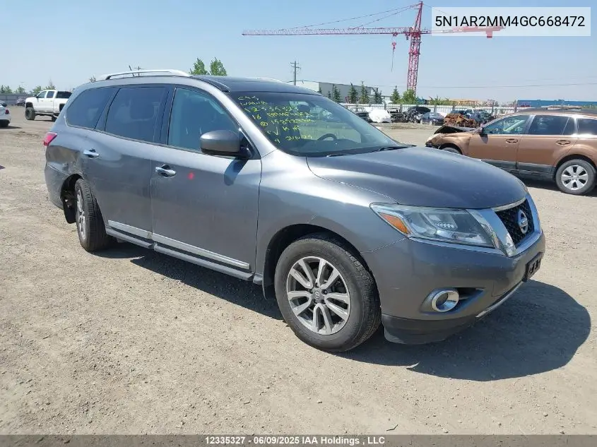 2016 Nissan Pathfinder Platinum/S/Sl/Sv VIN: 5N1AR2MM4GC668472 Lot: 12335327X