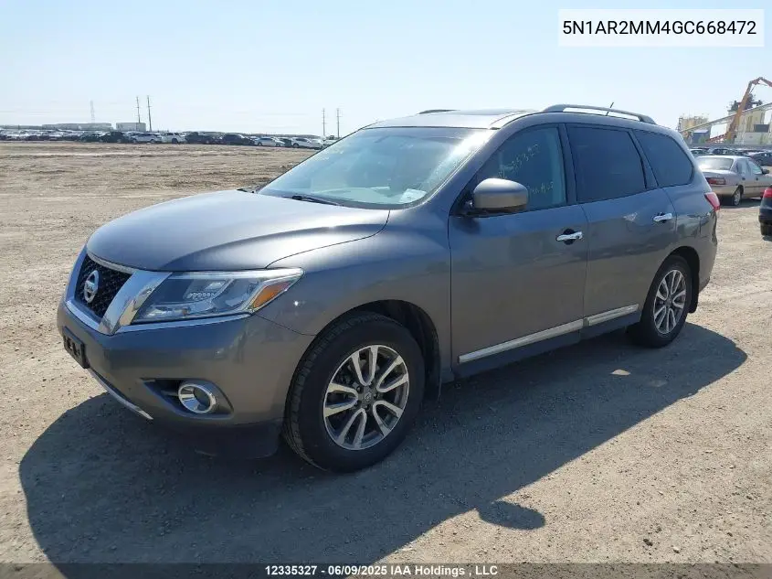2016 Nissan Pathfinder Platinum/S/Sl/Sv VIN: 5N1AR2MM4GC668472 Lot: 12335327X