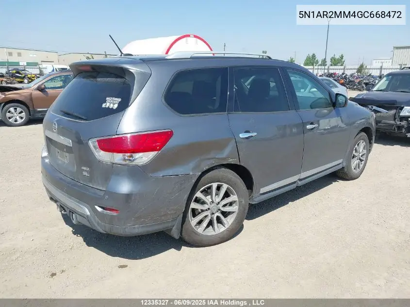 2016 Nissan Pathfinder Platinum/S/Sl/Sv VIN: 5N1AR2MM4GC668472 Lot: 12335327X