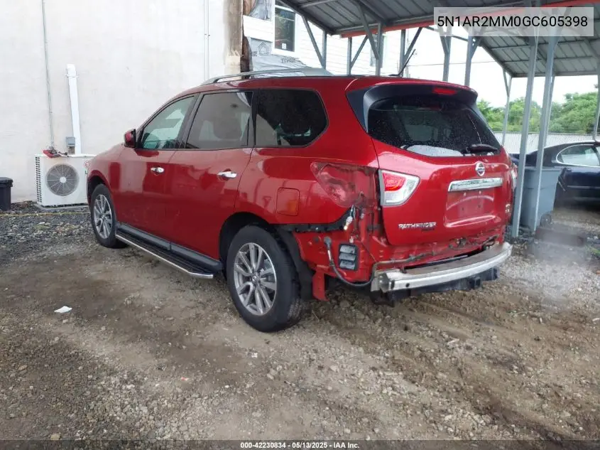 2016 Nissan Pathfinder Sv VIN: 5N1AR2MM0GC605398 Lot: 42230834