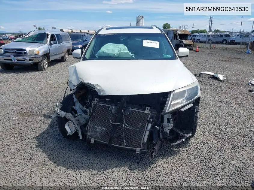 2016 Nissan Pathfinder Platinum VIN: 5N1AR2MN9GC643530 Lot: 42609978