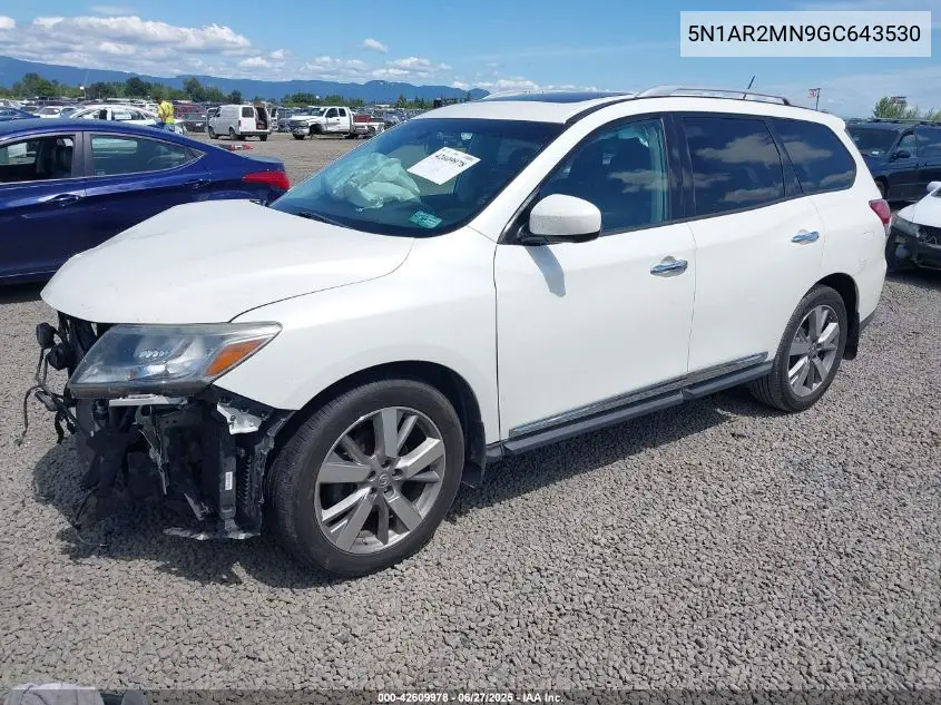 2016 Nissan Pathfinder Platinum VIN: 5N1AR2MN9GC643530 Lot: 42609978