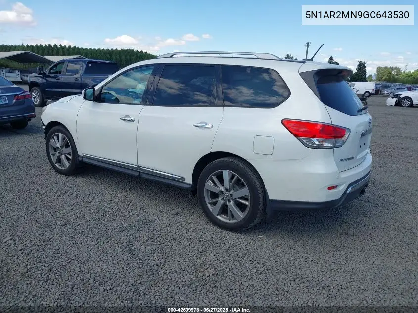 2016 Nissan Pathfinder Platinum VIN: 5N1AR2MN9GC643530 Lot: 42609978