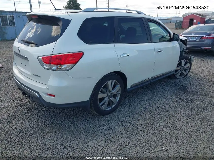 2016 Nissan Pathfinder Platinum VIN: 5N1AR2MN9GC643530 Lot: 42609978