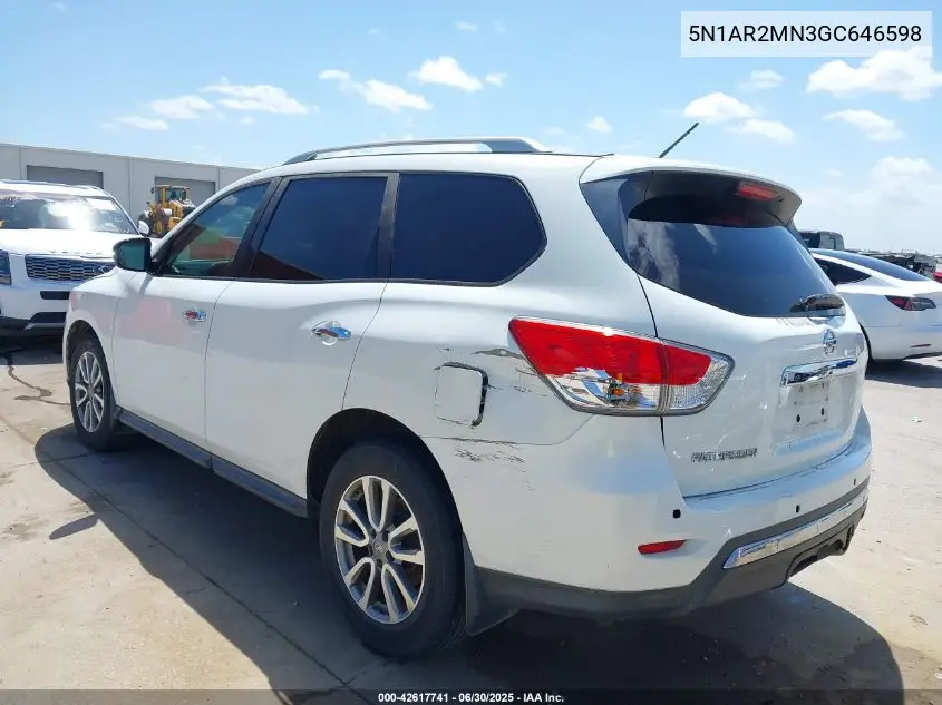2016 Nissan Pathfinder S/Sv/Sl/Platinum VIN: 5N1AR2MN3GC646598 Lot: 42617741