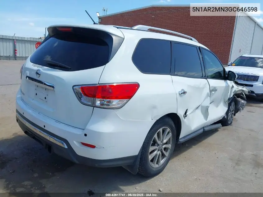 2016 Nissan Pathfinder S/Sv/Sl/Platinum VIN: 5N1AR2MN3GC646598 Lot: 42617741
