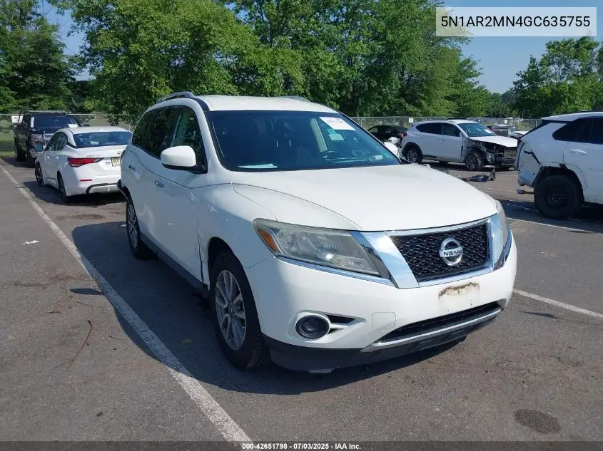 2016 Nissan Pathfinder Platinum/S/Sl/Sv VIN: 5N1AR2MN4GC635755 Lot: 42651798