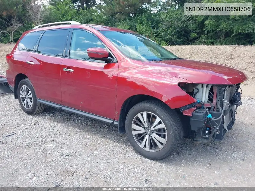 2017 Nissan Pathfinder Sv VIN: 5N1DR2MMXHC658706 Lot: 42618108