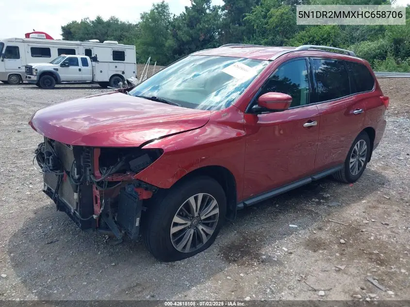 2017 Nissan Pathfinder Sv VIN: 5N1DR2MMXHC658706 Lot: 42618108