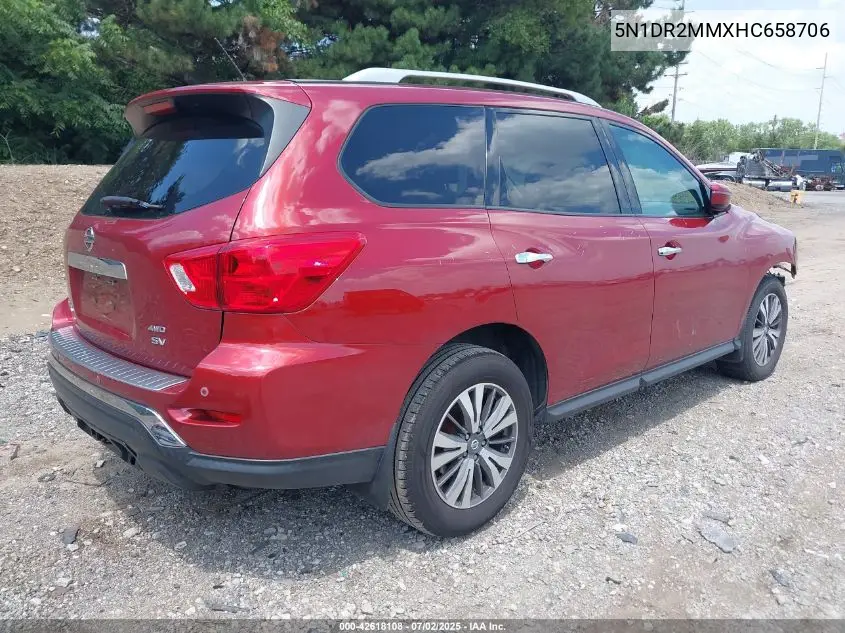 2017 Nissan Pathfinder Sv VIN: 5N1DR2MMXHC658706 Lot: 42618108