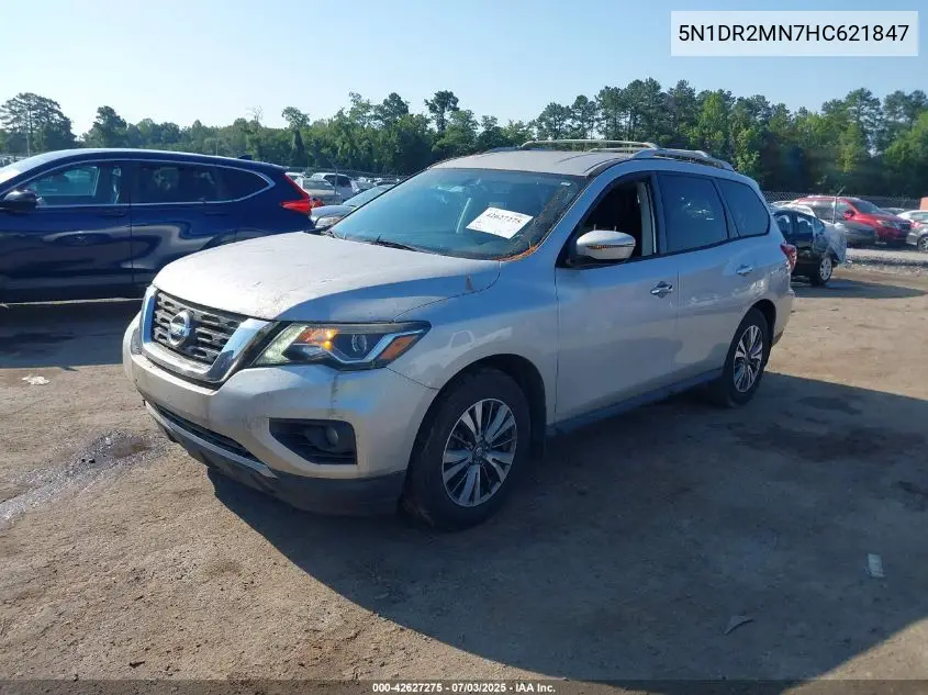 2017 Nissan Pathfinder Sv VIN: 5N1DR2MN7HC621847 Lot: 42627275