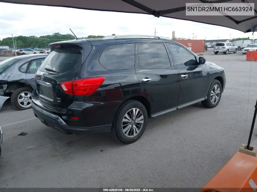 2017 Nissan Pathfinder Sv VIN: 5N1DR2MM1HC663924 Lot: 42628108