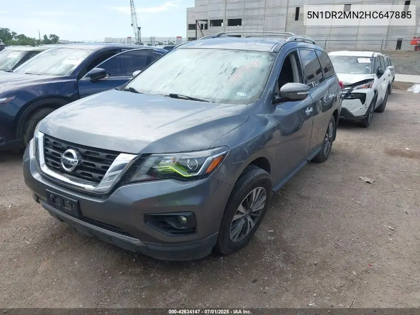 2017 Nissan Pathfinder Sv VIN: 5N1DR2MN2HC647885 Lot: 42634147