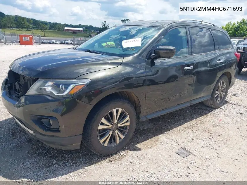 2017 Nissan Pathfinder Sl VIN: 5N1DR2MM4HC671693 Lot: 42641932
