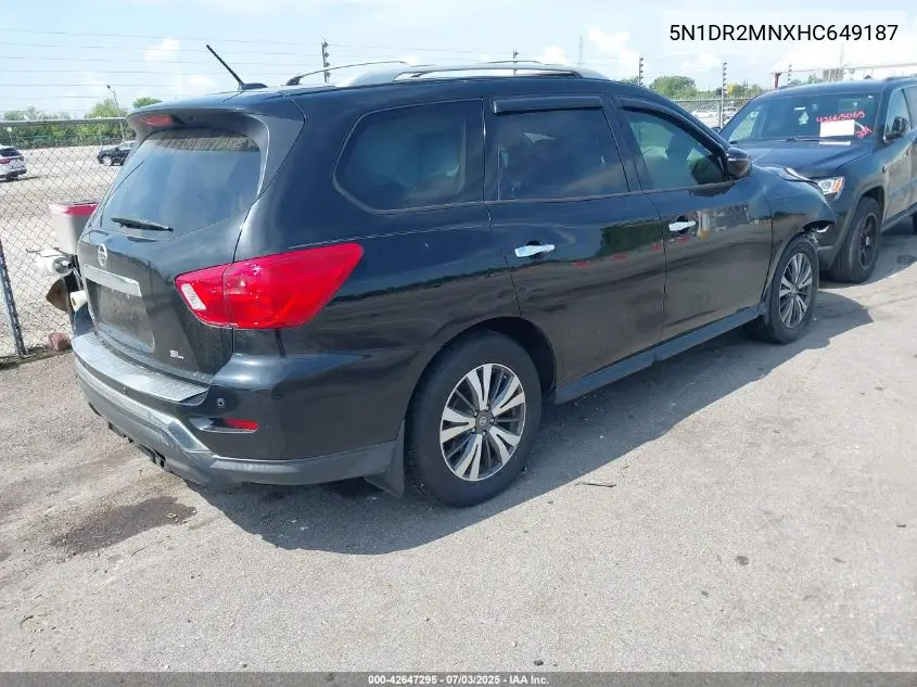 2017 Nissan Pathfinder S/Sv/Sl/Platinum VIN: 5N1DR2MNXHC649187 Lot: 42647295