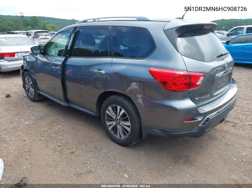 2017 Nissan Pathfinder Sv VIN: 5N1DR2MN6HC908726 Lot: 42647856