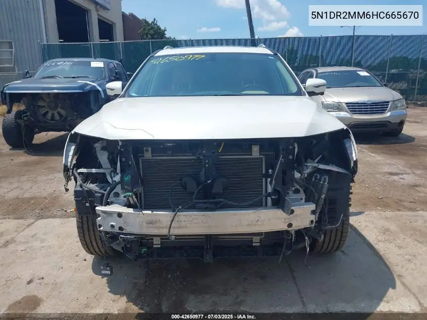 2017 Nissan Pathfinder Platinum VIN: 5N1DR2MM6HC665670 Lot: 42650977
