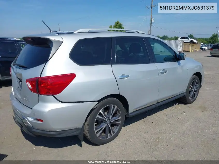 2018 Nissan Pathfinder S/Sv/Sl/Platinum VIN: 5N1DR2MMXJC631379 Lot: 42585871