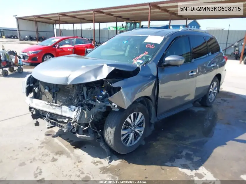 2019 Nissan Pathfinder Sl VIN: 5N1DR2MN3KC608715 Lot: 41985274