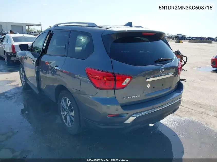 2019 Nissan Pathfinder Sl VIN: 5N1DR2MN3KC608715 Lot: 41985274