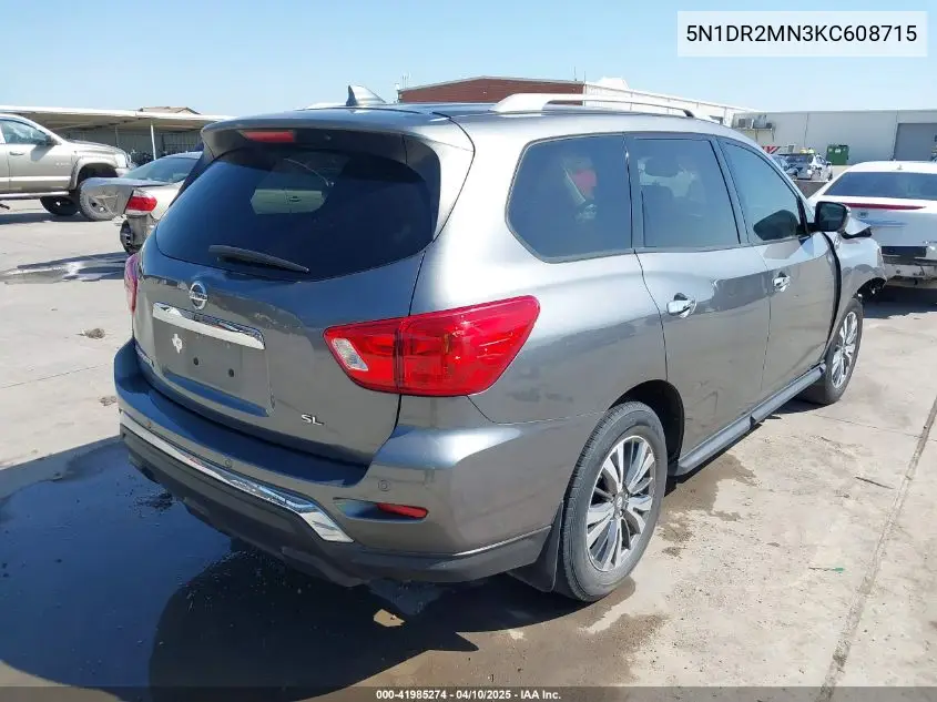 2019 Nissan Pathfinder Sl VIN: 5N1DR2MN3KC608715 Lot: 41985274