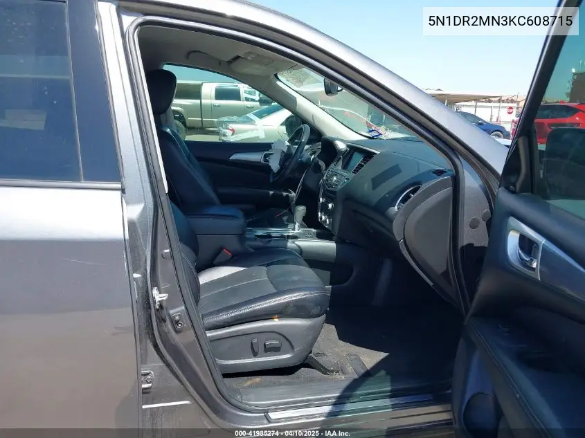 2019 Nissan Pathfinder Sl VIN: 5N1DR2MN3KC608715 Lot: 41985274