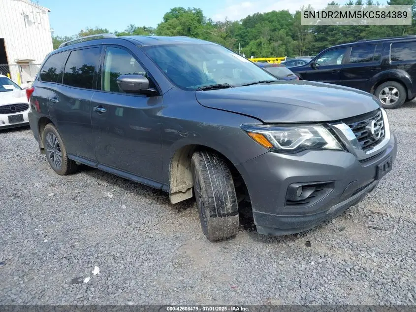 2019 Nissan Pathfinder Sv VIN: 5N1DR2MM5KC584389 Lot: 42608479