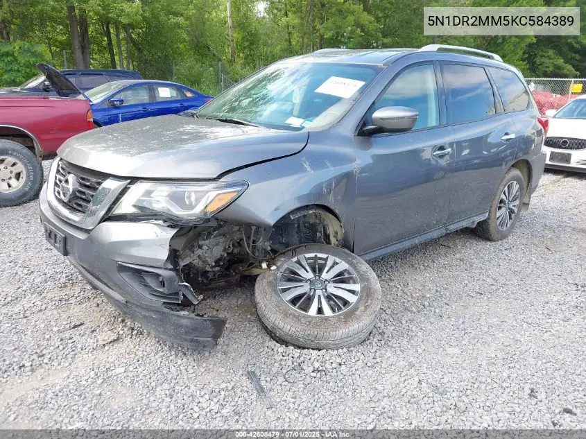 2019 Nissan Pathfinder Sv VIN: 5N1DR2MM5KC584389 Lot: 42608479