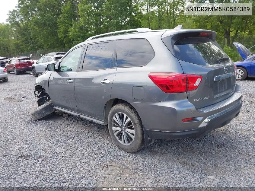 2019 Nissan Pathfinder Sv VIN: 5N1DR2MM5KC584389 Lot: 42608479