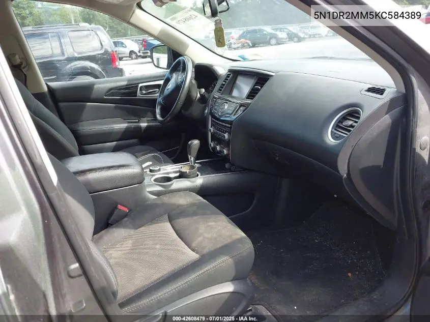 2019 Nissan Pathfinder Sv VIN: 5N1DR2MM5KC584389 Lot: 42608479