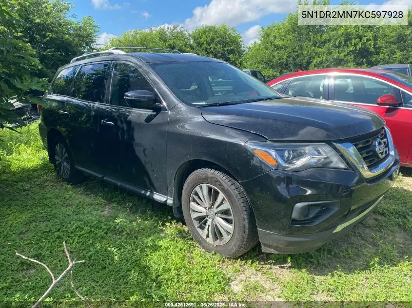 2019 Nissan Pathfinder S VIN: 5N1DR2MN7KC597928 Lot: 42612691