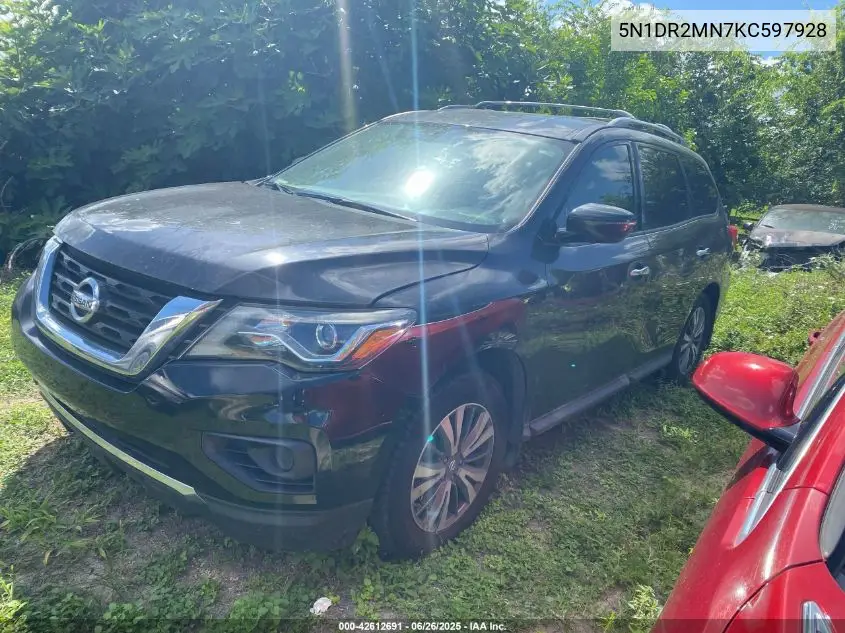 2019 Nissan Pathfinder S VIN: 5N1DR2MN7KC597928 Lot: 42612691