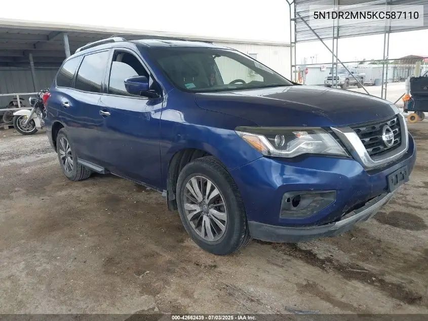2019 Nissan Pathfinder S VIN: 5N1DR2MN5KC587110 Lot: 42662439
