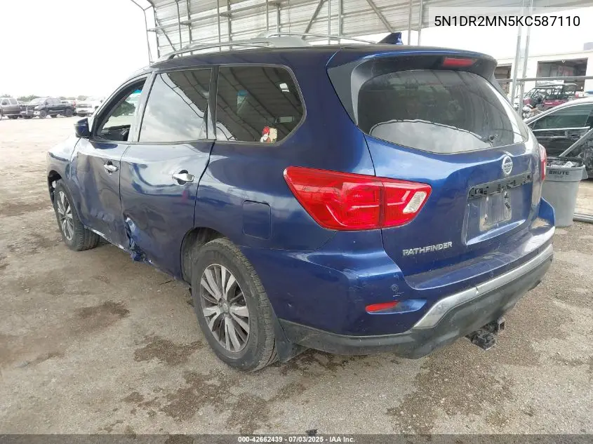 2019 Nissan Pathfinder S VIN: 5N1DR2MN5KC587110 Lot: 42662439