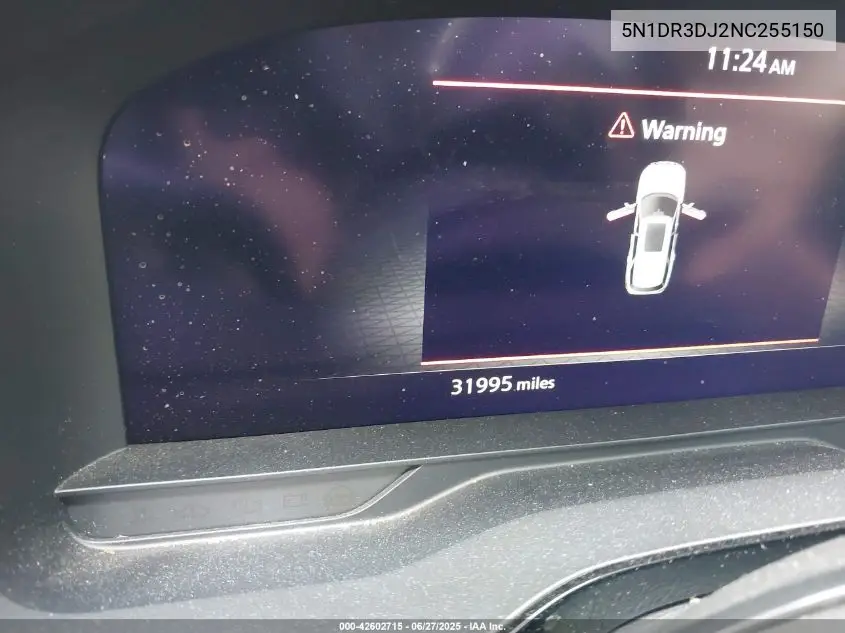 2022 Nissan Pathfinder Platinum 4Wd VIN: 5N1DR3DJ2NC255150 Lot: 42602715
