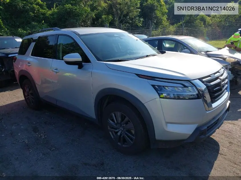 2022 Nissan Pathfinder Sv 2Wd VIN: 5N1DR3BA1NC214026 Lot: 42613575