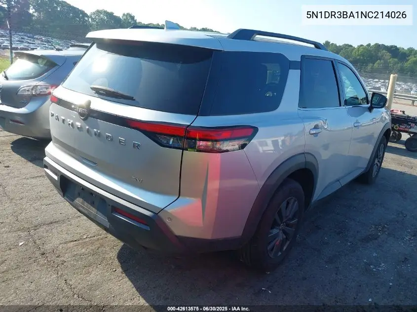 2022 Nissan Pathfinder Sv 2Wd VIN: 5N1DR3BA1NC214026 Lot: 42613575