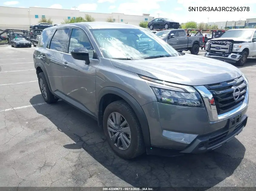 2024 Nissan Pathfinder S Fwd VIN: 5N1DR3AA3RC296378 Lot: 42249673
