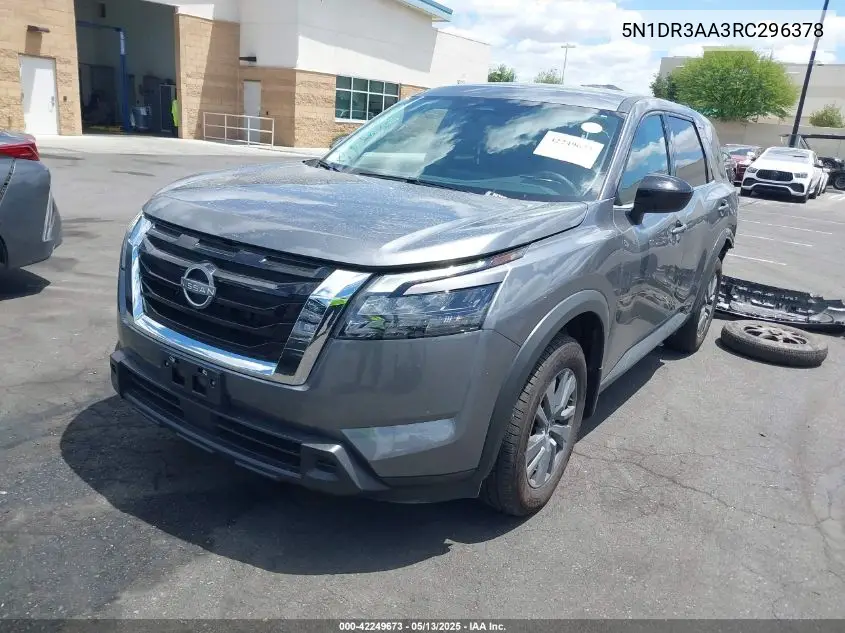 2024 Nissan Pathfinder S Fwd VIN: 5N1DR3AA3RC296378 Lot: 42249673