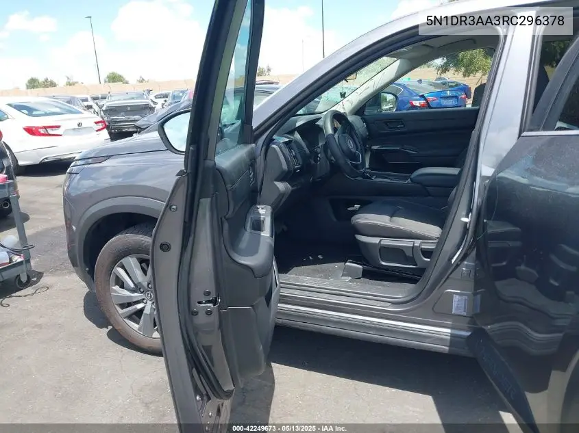 2024 Nissan Pathfinder S Fwd VIN: 5N1DR3AA3RC296378 Lot: 42249673