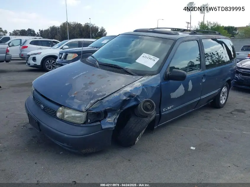 1996 Nissan Quest Xe/Gxe VIN: 4N2DN11W6TD839995 Lot: 42115978