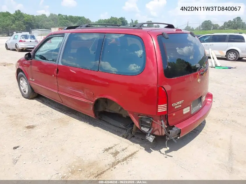 1996 Nissan Quest Xe/Gxe VIN: 4N2DN11W3TD840067 Lot: 42546238