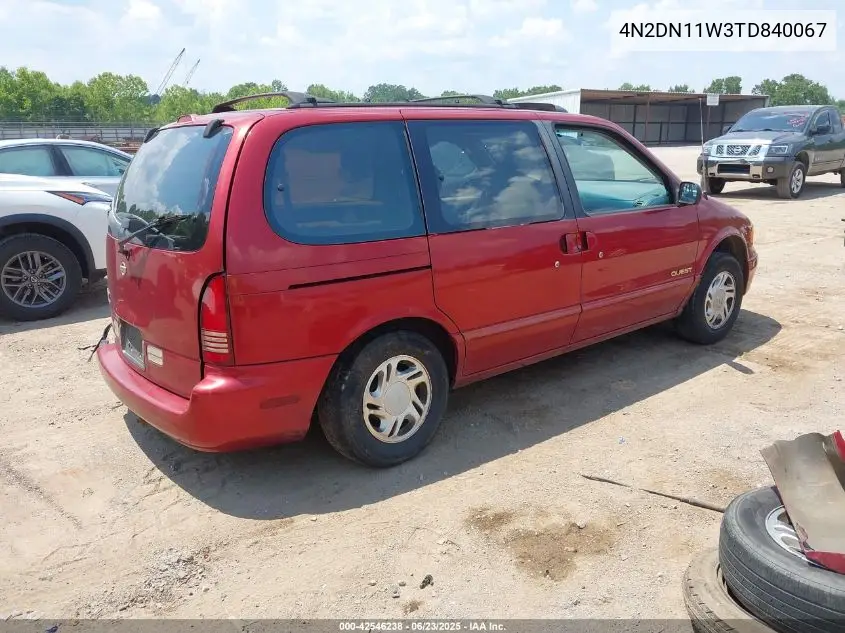 1996 Nissan Quest Xe/Gxe VIN: 4N2DN11W3TD840067 Lot: 42546238
