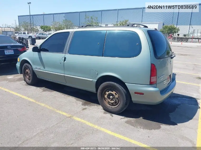1996 Nissan Quest Xe/Gxe VIN: 4N2DN11W5TD838689 Lot: 42615373