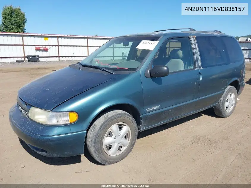 1997 Nissan Quest Gxe/Xe VIN: 4N2DN1116VD838157 Lot: 42533577