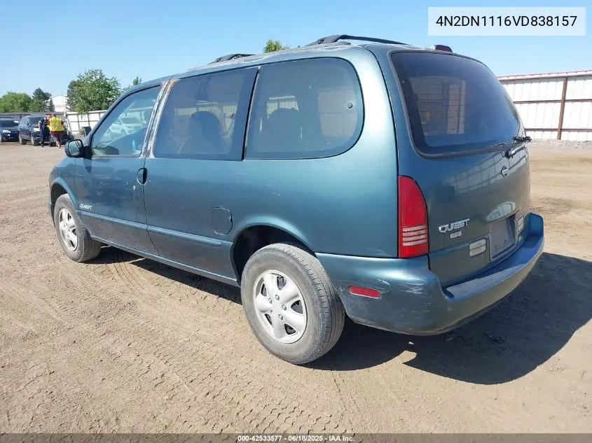 1997 Nissan Quest Gxe/Xe VIN: 4N2DN1116VD838157 Lot: 42533577